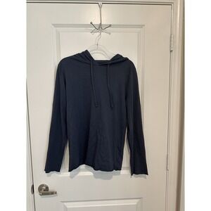 Magaschoni Men's Pima Cotton Navy Lightweight Long Sleeve Soft Casual‎ Hoodie M